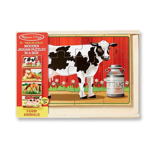 Farm Animals Puzzles in a Box Toys Melissa & Doug 
