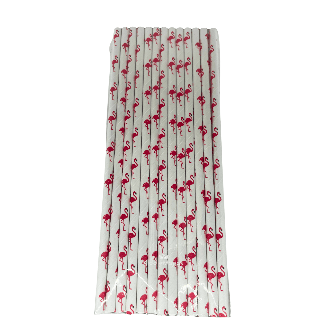 Flamingo Paper Straw 25pc Parties Not specified 