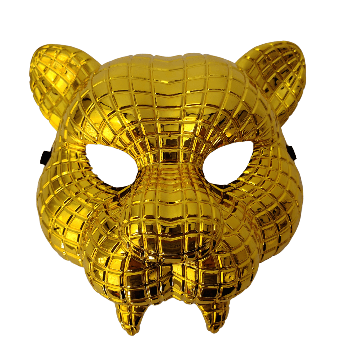 Gold Leopard Mask 20x19cm Dress Up Not specified 