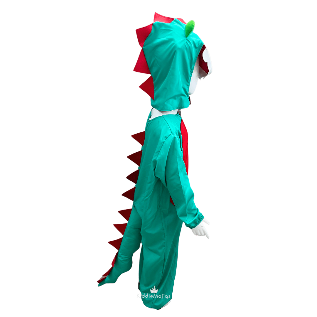 Green Dinosaur Red Spikes Dress Up Kiddie Majigs 