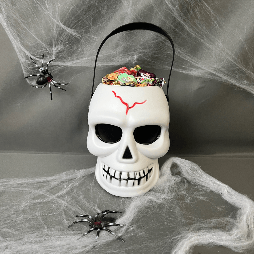 Halloween Skull Bucket White Dress Up Not specified 