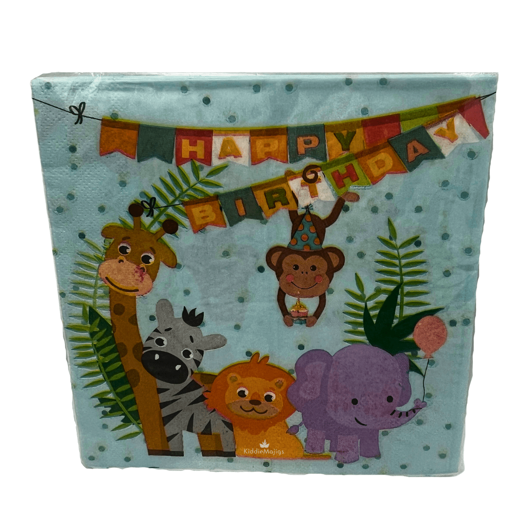 HBD Animal Serviette 20pc Parties Not specified 