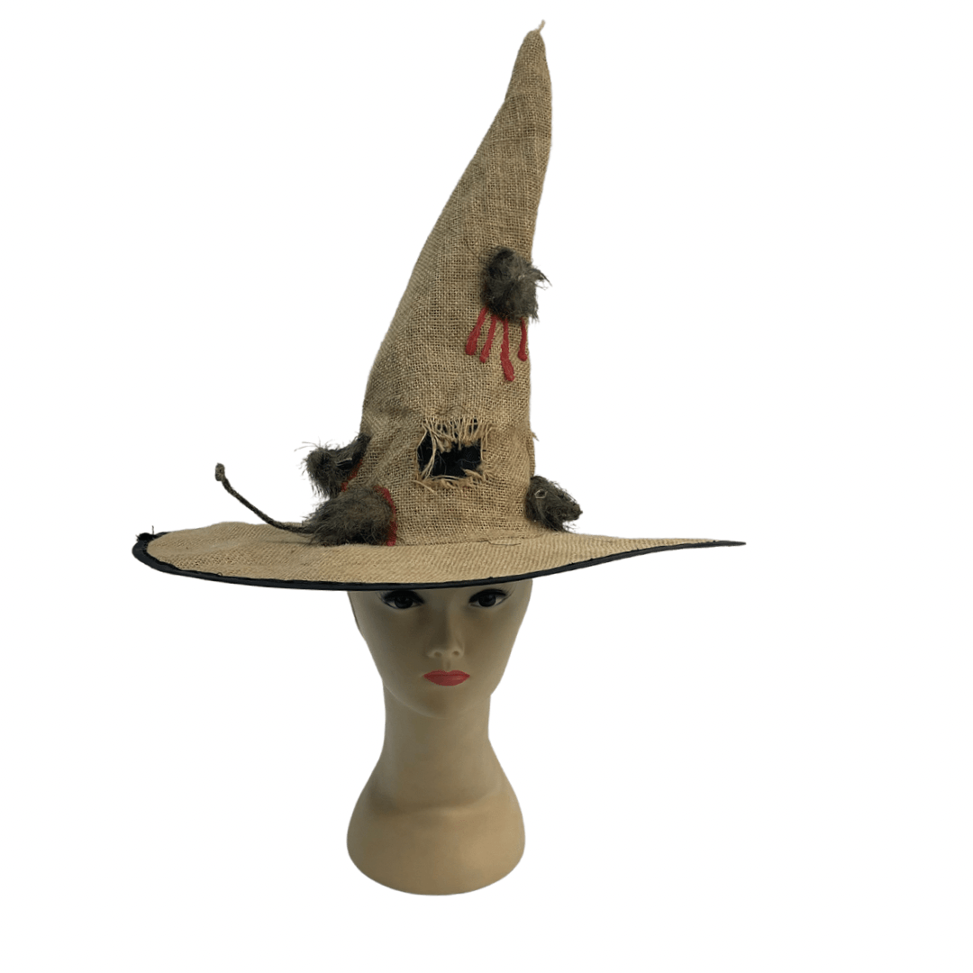 Hessian Witch Hat with Rats Halloween Not specified 