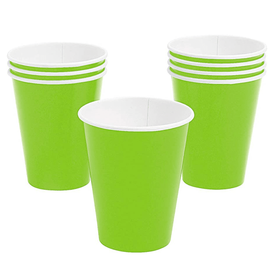 L Green Paper Cups Plain Parties Not specified 