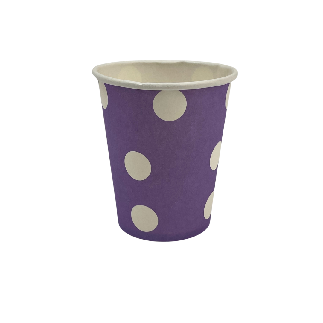 L. Purple Polka Dot Paper Cups Parties Not specified 