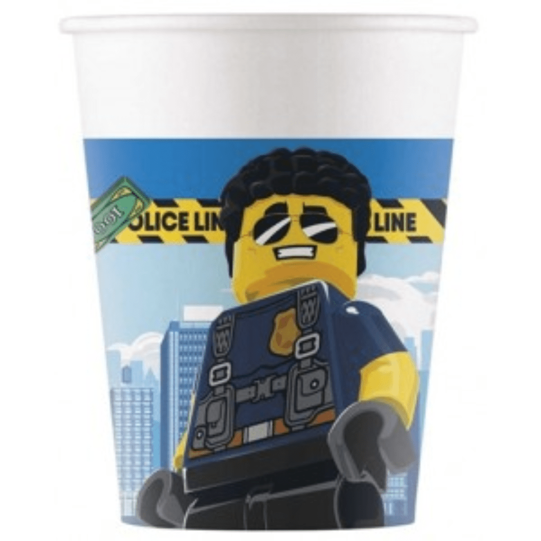 Lego City Paper Cups 200ML 8PC Parties Lego 
