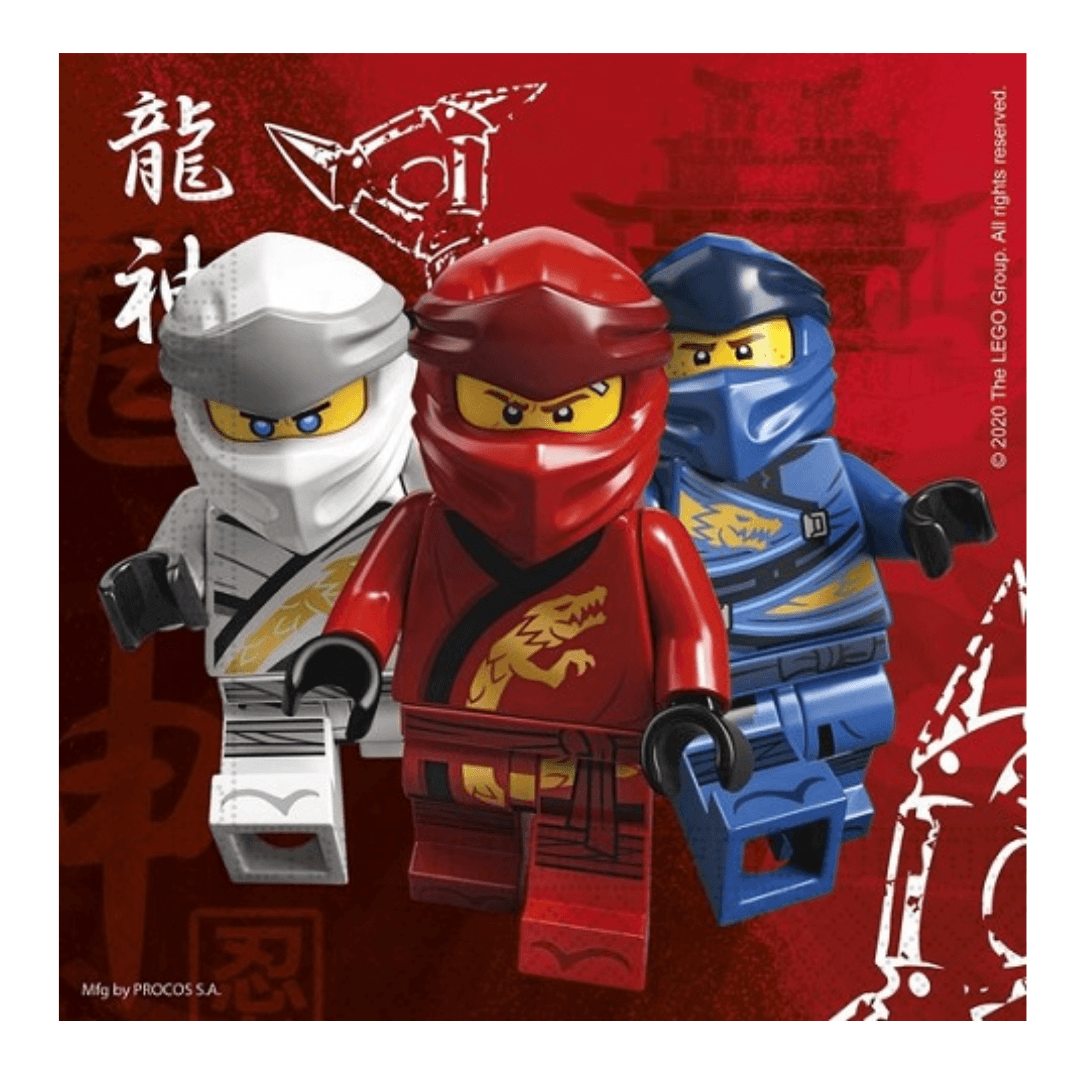 Lego Ninjago 20 2PLY Paper Napkins 33x33CM Parties Not specified 