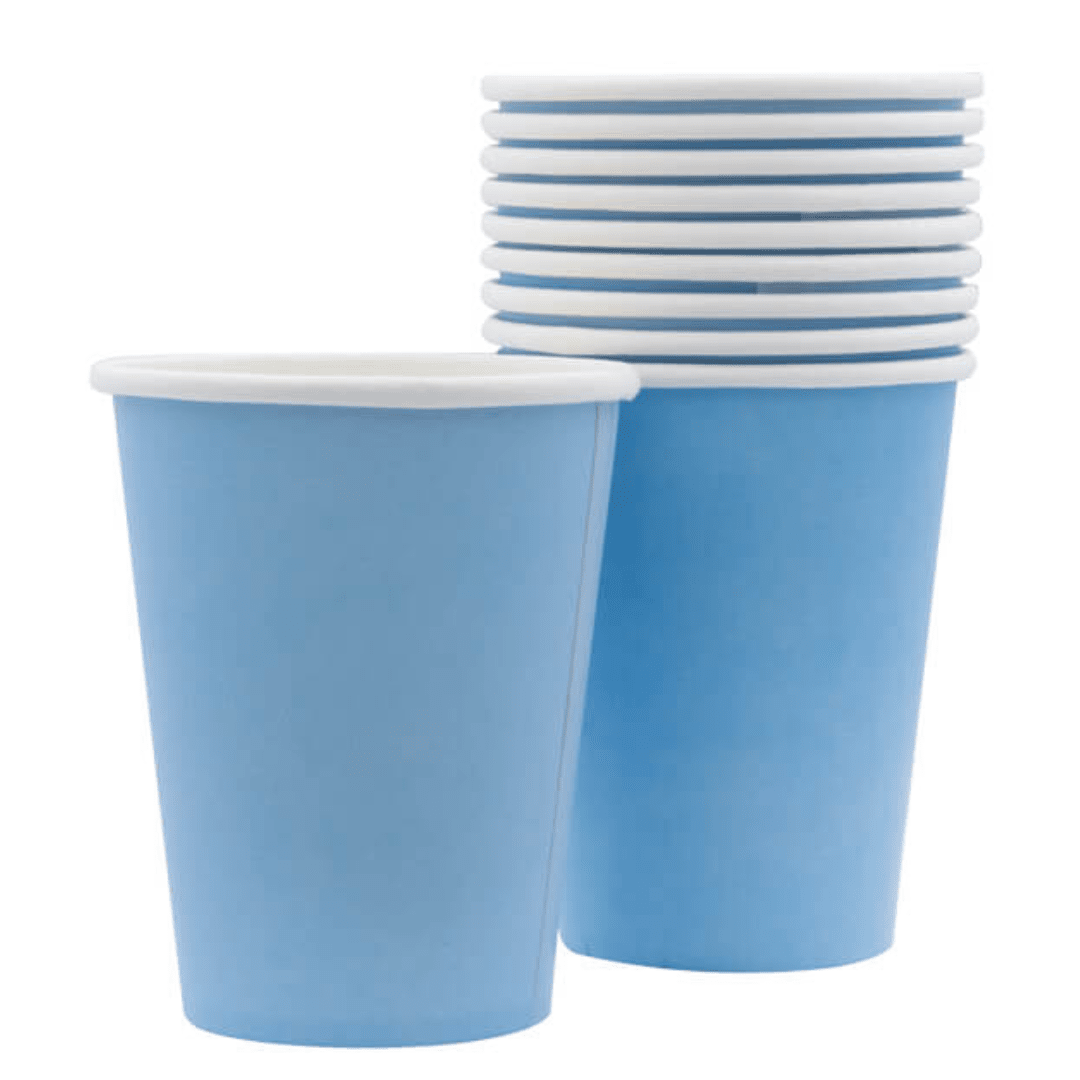 Light Blue Paper Cups Parties Not specified 