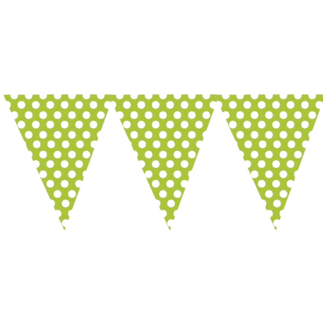 Light Green Polka Dot Bunting Parties Not specified 