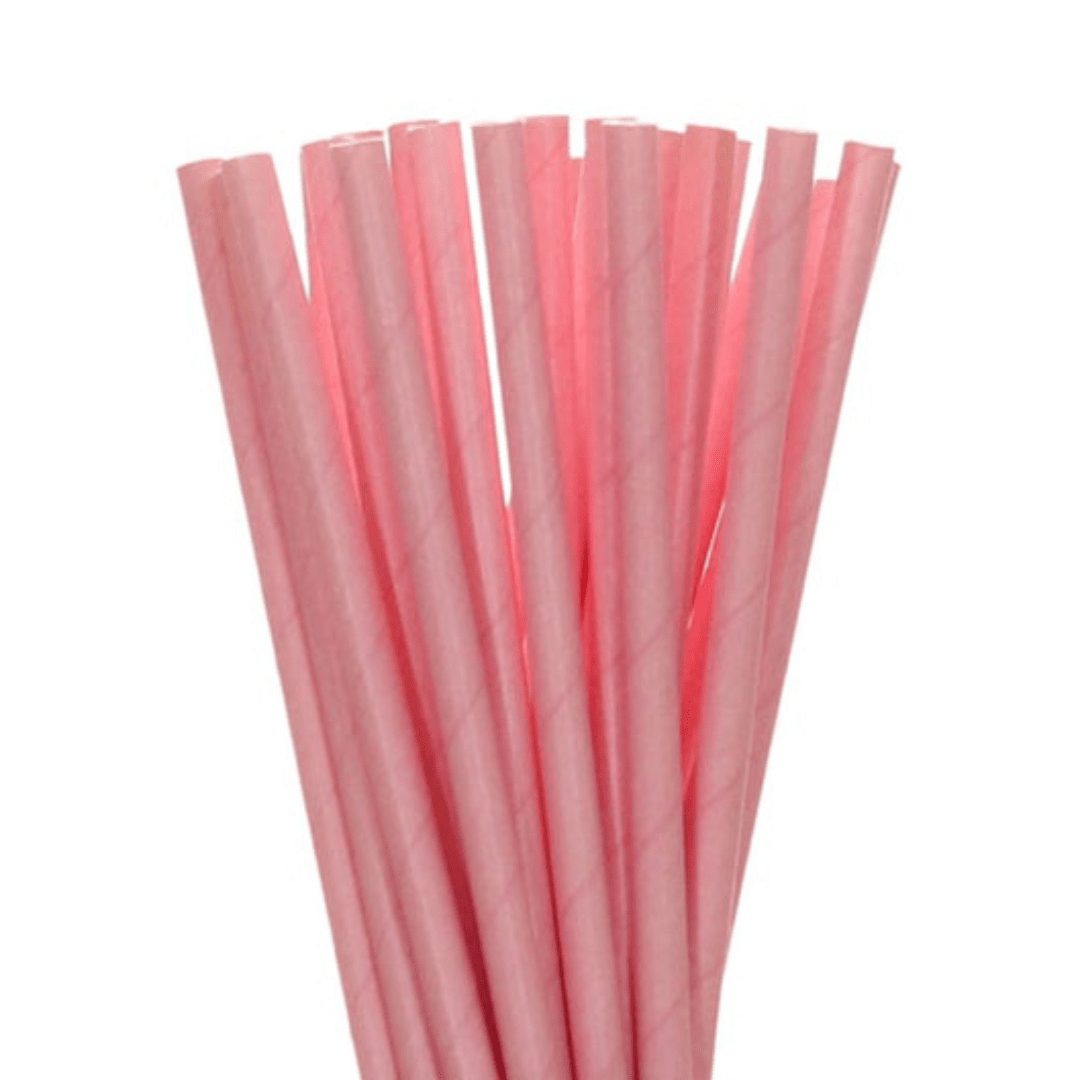 Light Pink Plain - Paper straws 25pc Parties Not specified 
