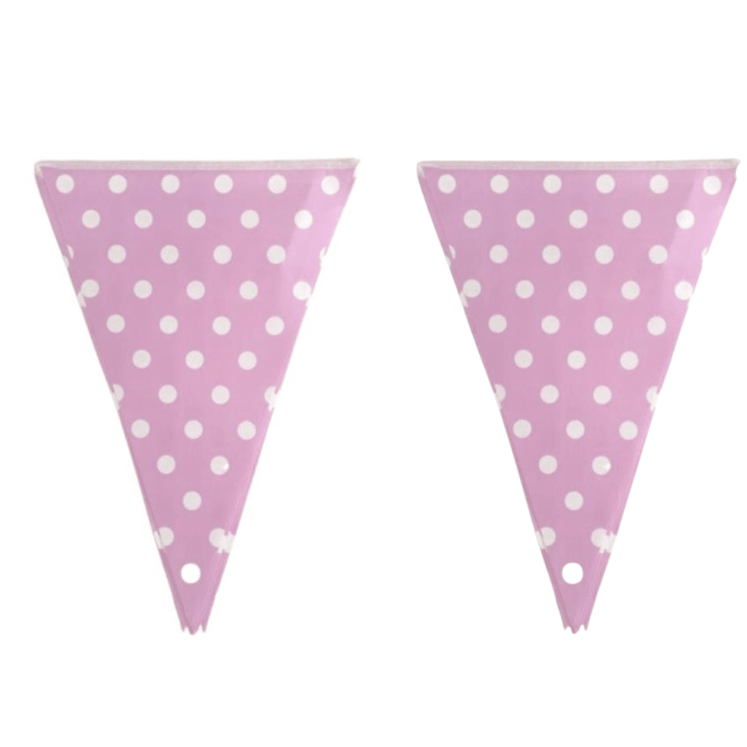Light Pink Polka Dot Bunting Parties Not specified 
