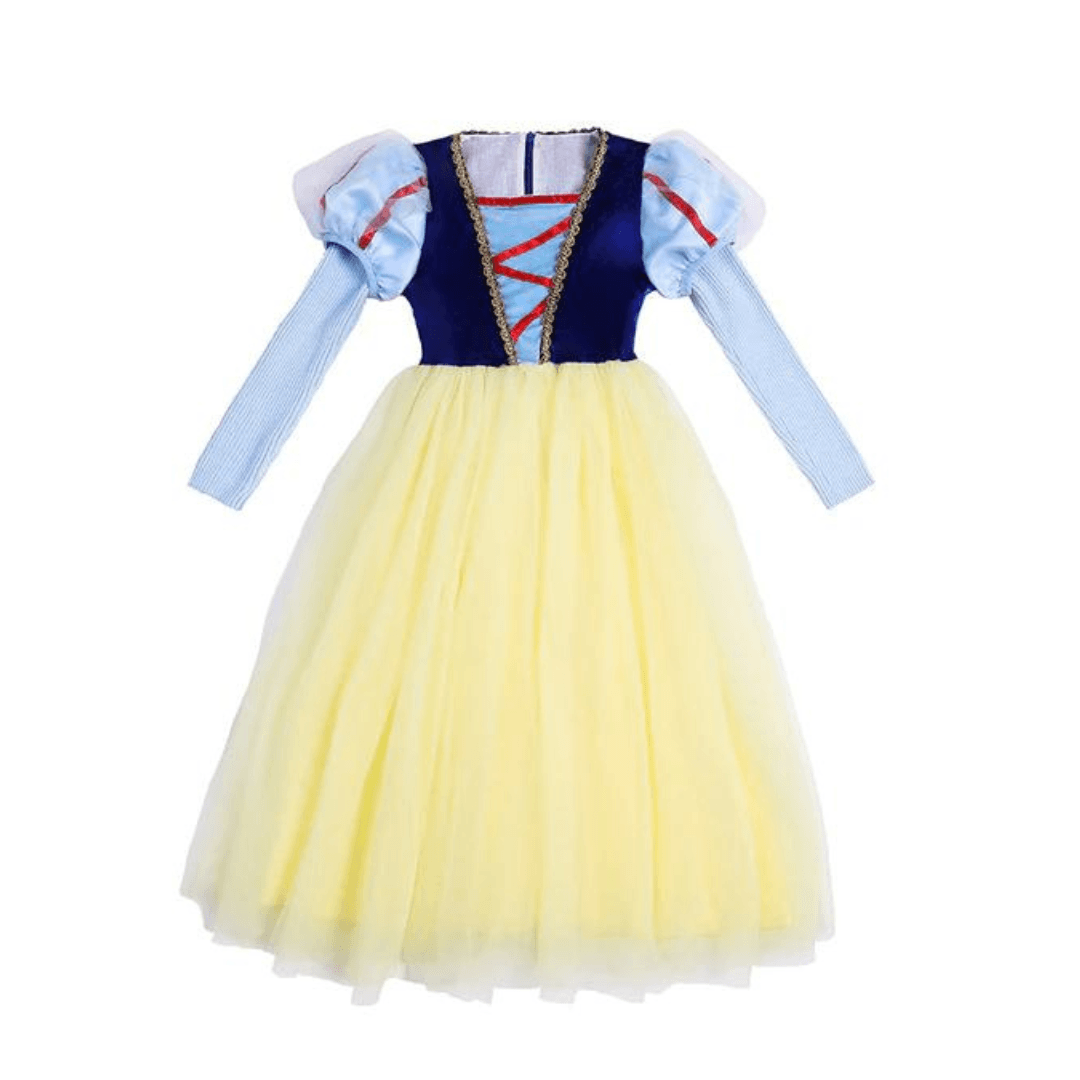 Long Sleeve Blue & Yellow Princess Dress Dress Up Not specified 