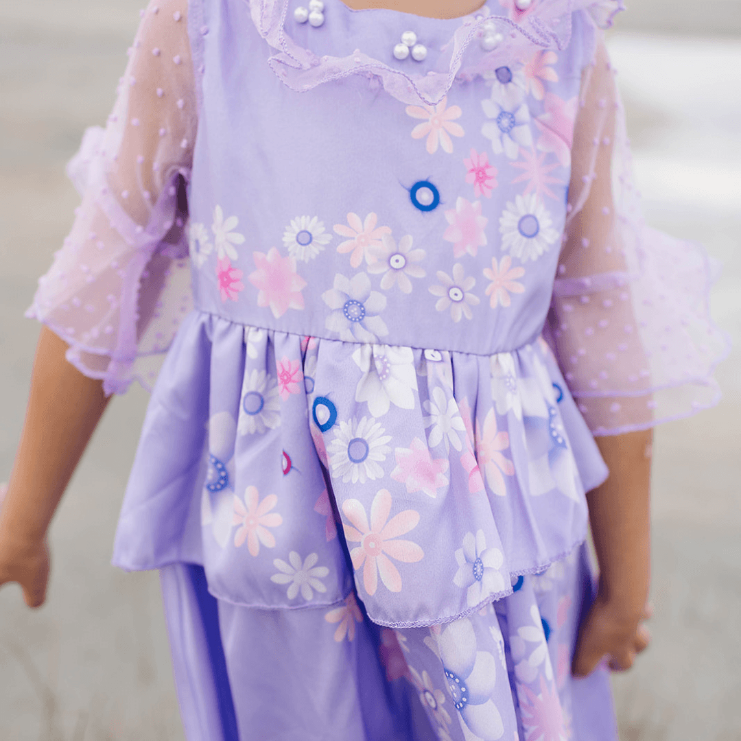 Magical Family Purple Floral Dress Sheer Sleeve Dress Up Not specified 