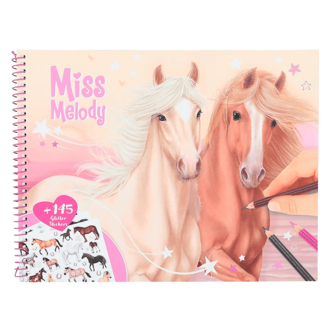 Miss Melody Horses Colouring Book Stationery Top Model 