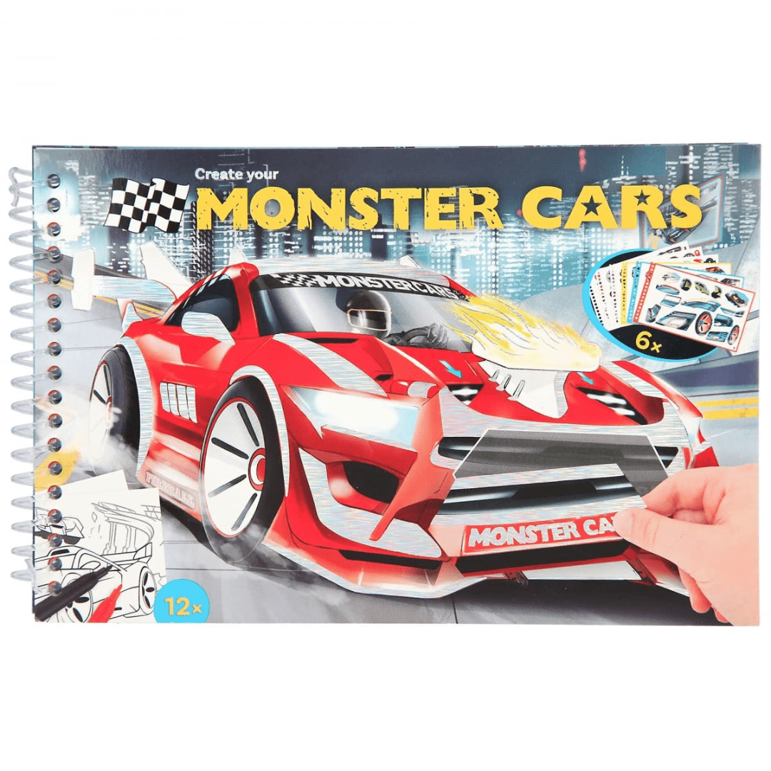 Monster Car Pocket Colouring Book Stationery Top Model 