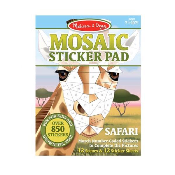 Mosaic Sticker Pad Safari Animals Toys Melissa & Doug 