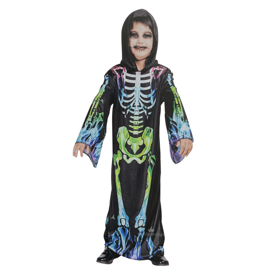 Multicolour Fire Skeleton Robe Dress Up Not specified 
