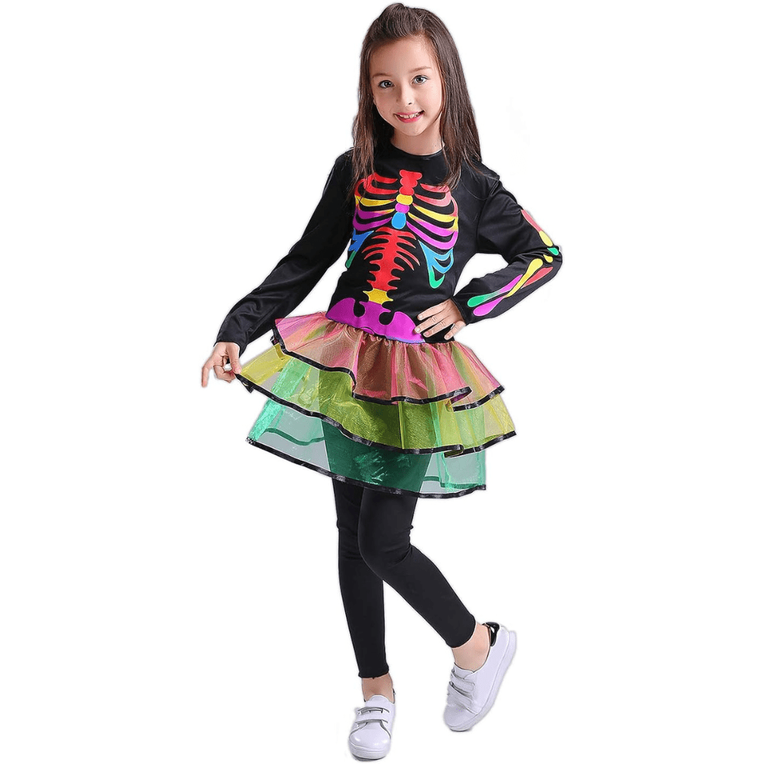 Multicolour Skeleton Tutu Dress Up Not specified 