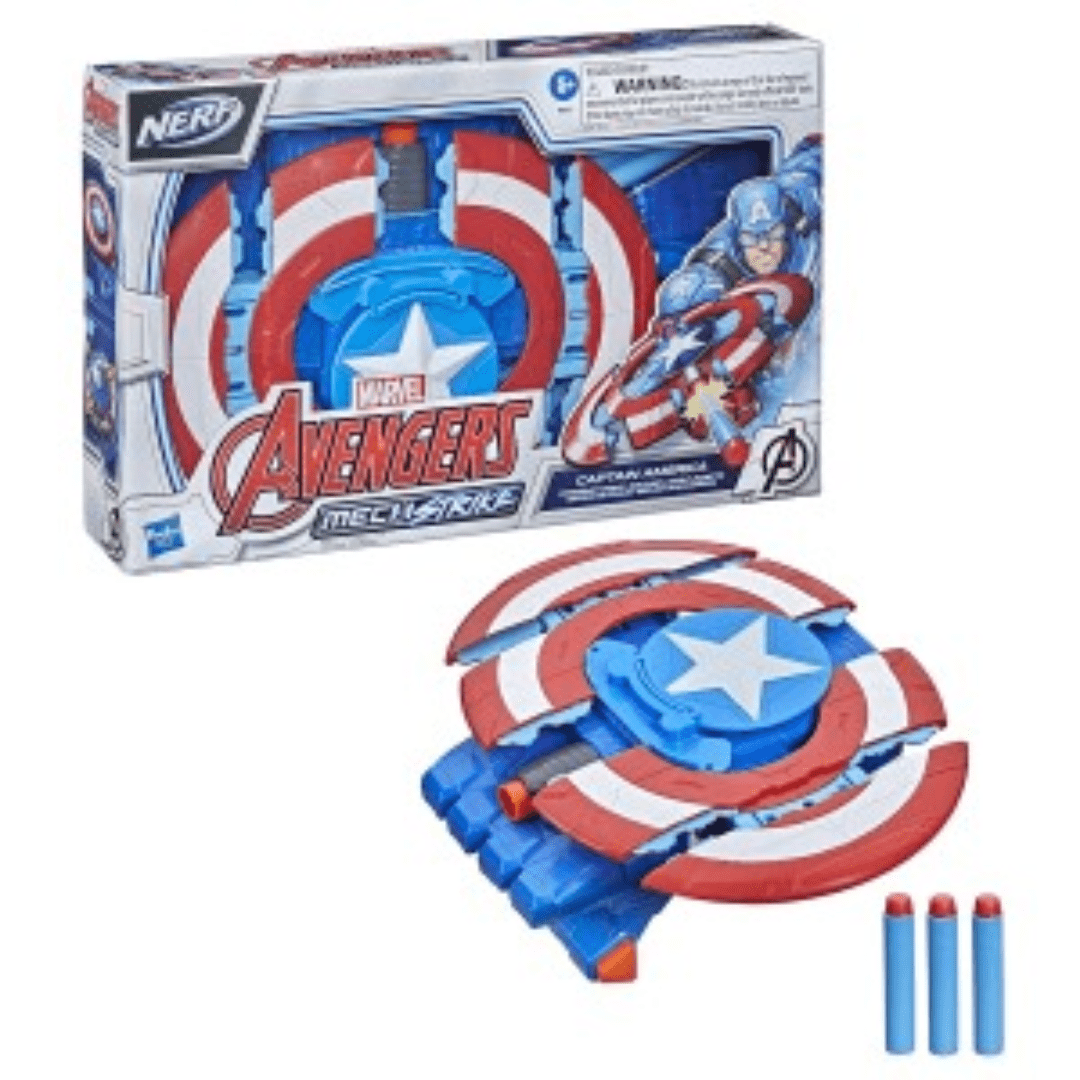 Nerf Avengers Mech Strike Captain America Strike shot Shield Toys Marvel 