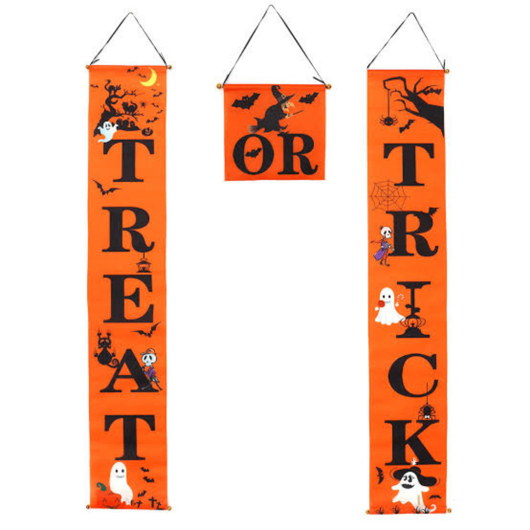 Party Banner Trick or Treat Orange Halloween Not specified 