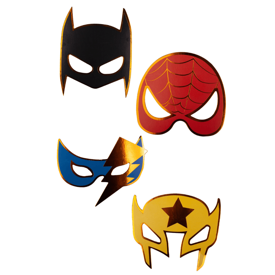 Party Mask Superhero set (8 PCS) Dress Up Great Pretenders 
