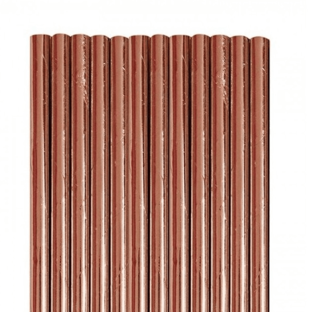Party paper straws Rose Gold 25pc Parties Not specified 
