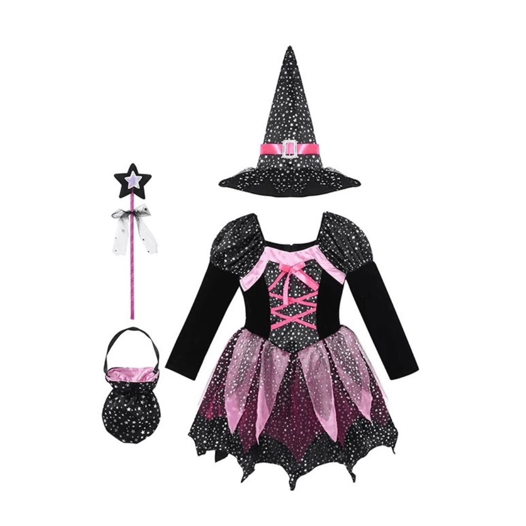Pink And Black Witch Dress and Hat Halloween Halloween Not specified 