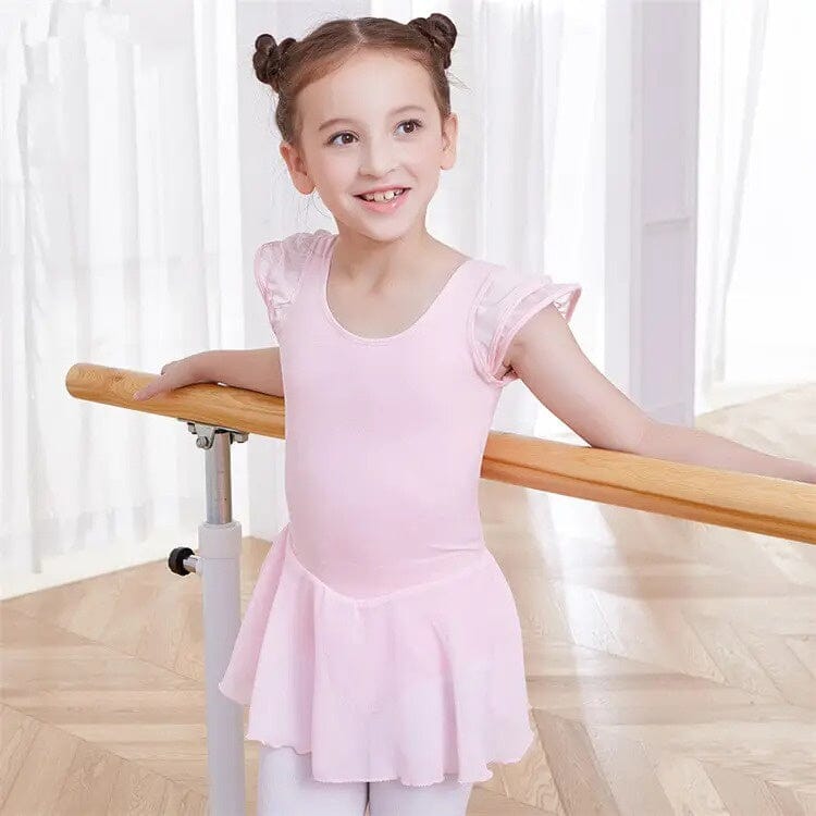 Pink Chiffon Ballet Dress - Short Sleeve Ballet Not specified 