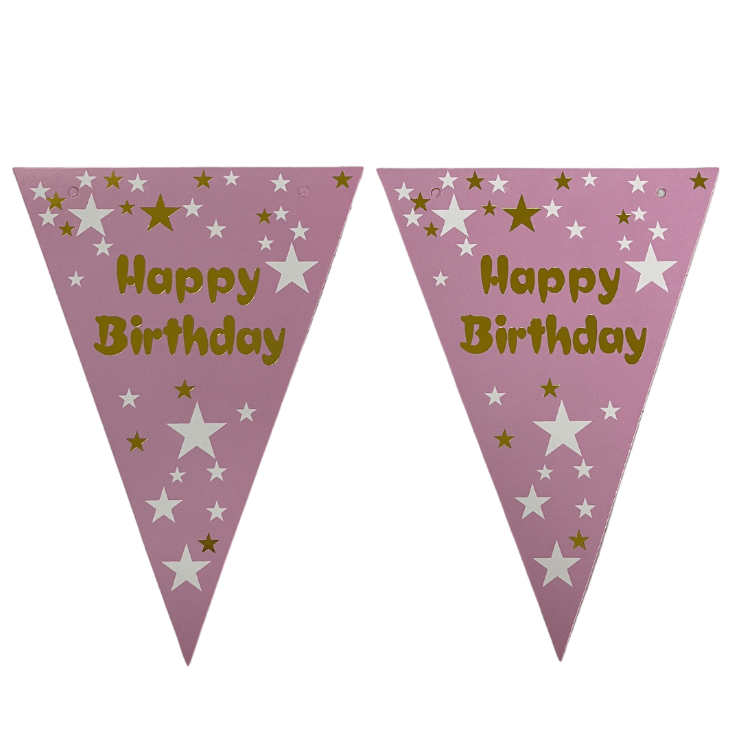 Pink Happy Birthday Banner 5m Parties Not specified 