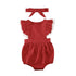 Red Christmas Romper White Trim Dress Up Not specified 