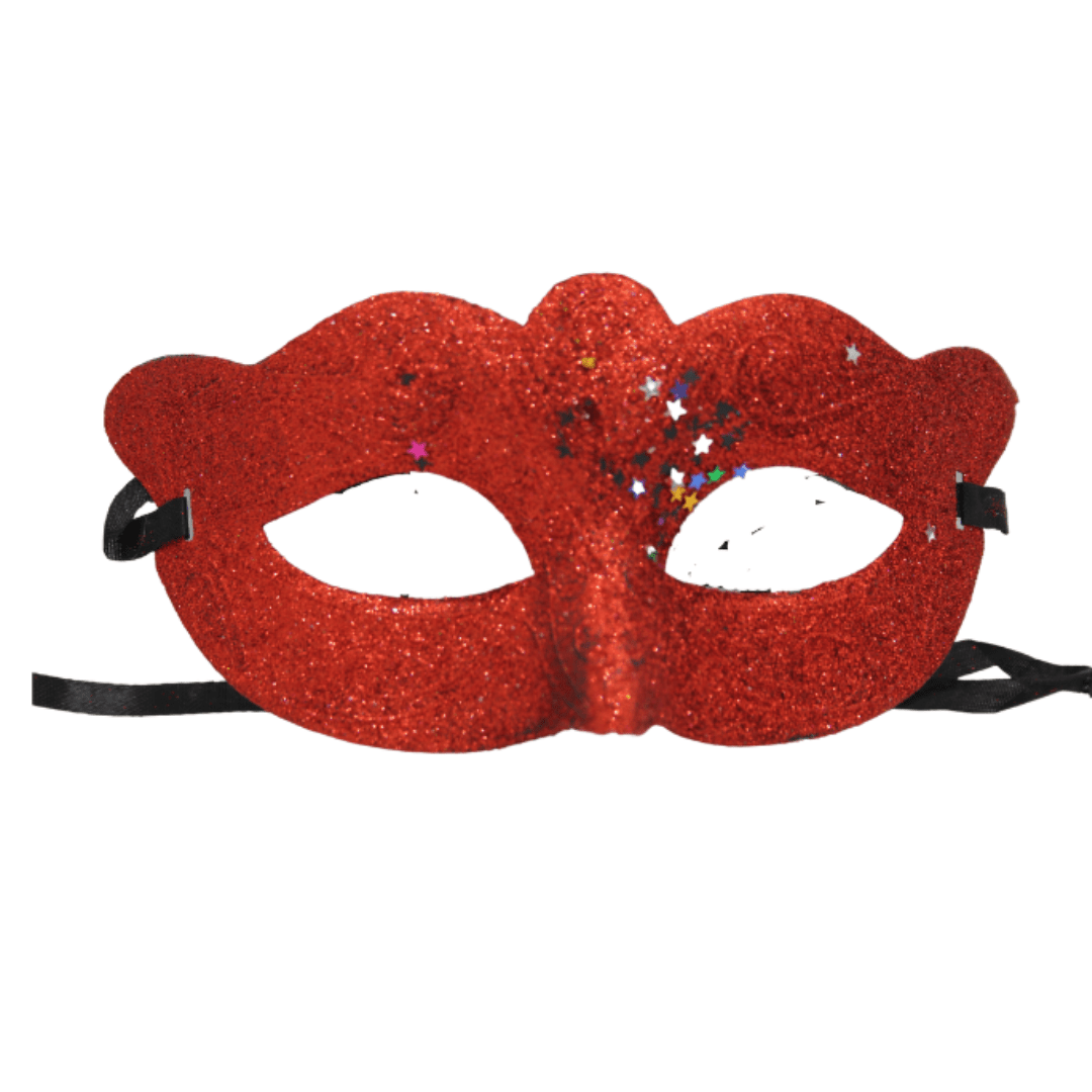 Red Star Glitter Mask Dress Up Not specified 