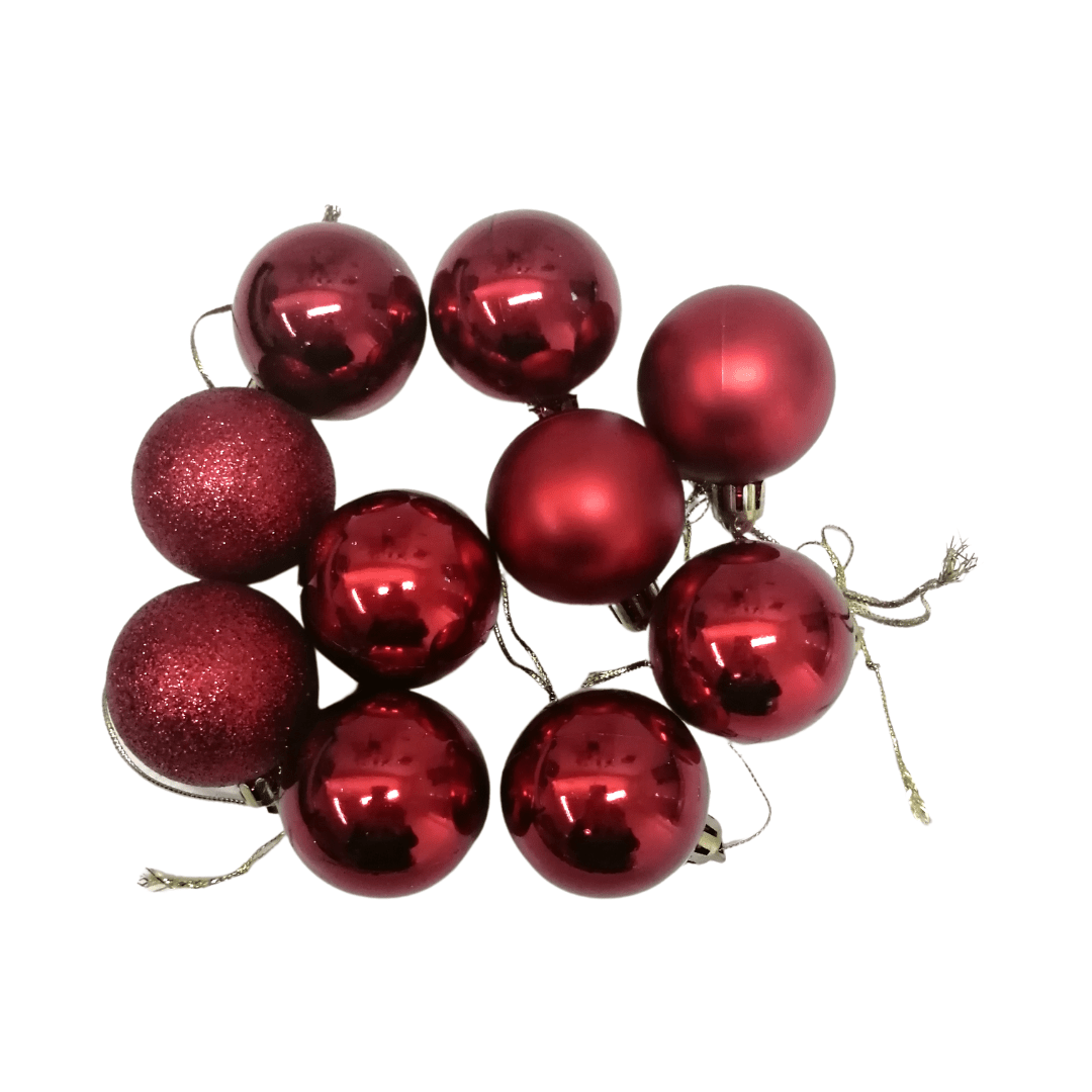 Red Xmas Deco Ball 4cm 10pc Christmas Not specified 