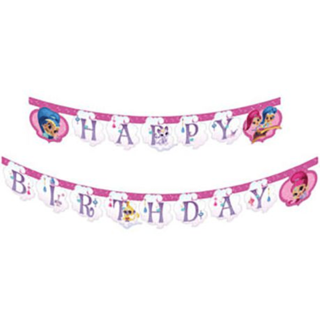 Shimmer & Shine Glitter Friends Happy Birthday Banner Parties Not specified 