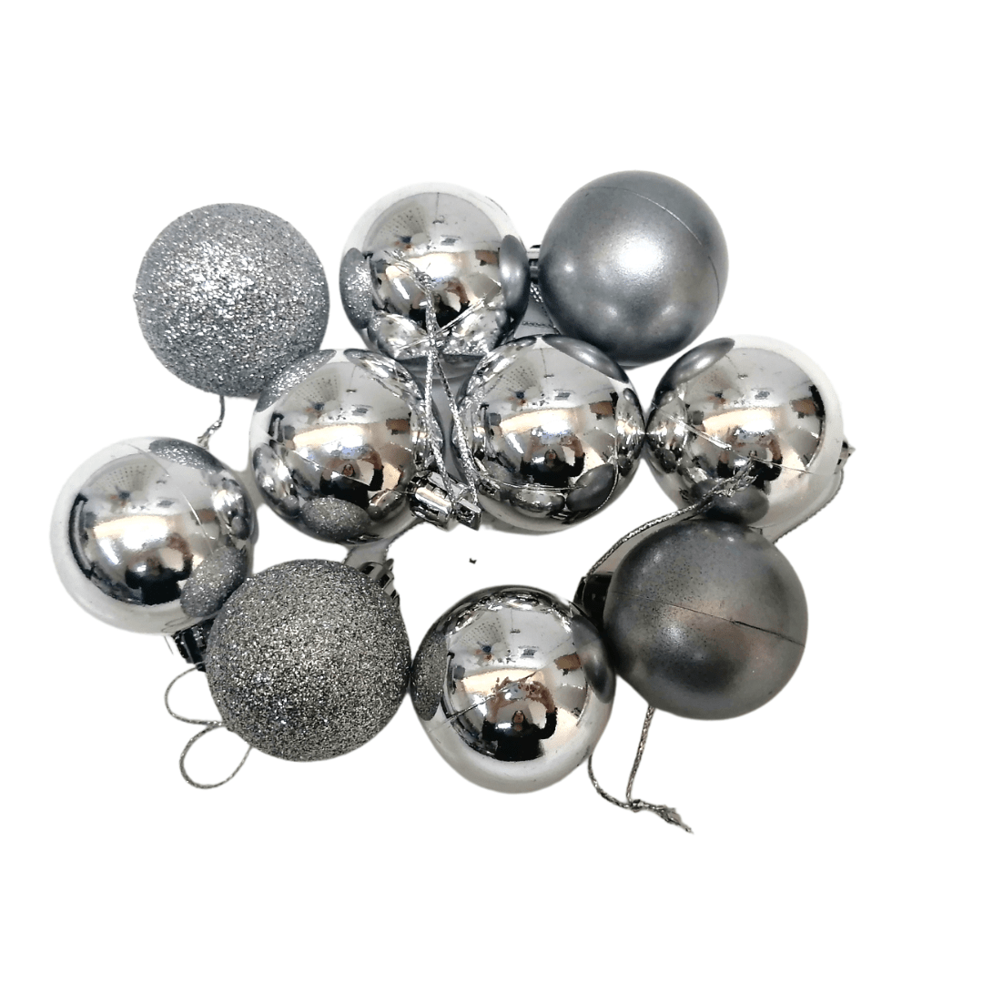 Silver Xmas Deco Ball 4cm 10pc Christmas Not specified 