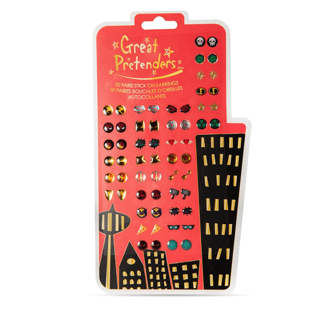 Superhero Stick on Earrings (30 Pairs) Dress Up Not specified 