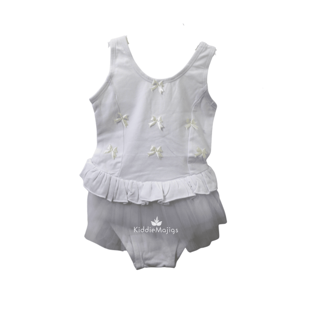 Toddler White Tutu Dress with Bows Dress Up Not specified 