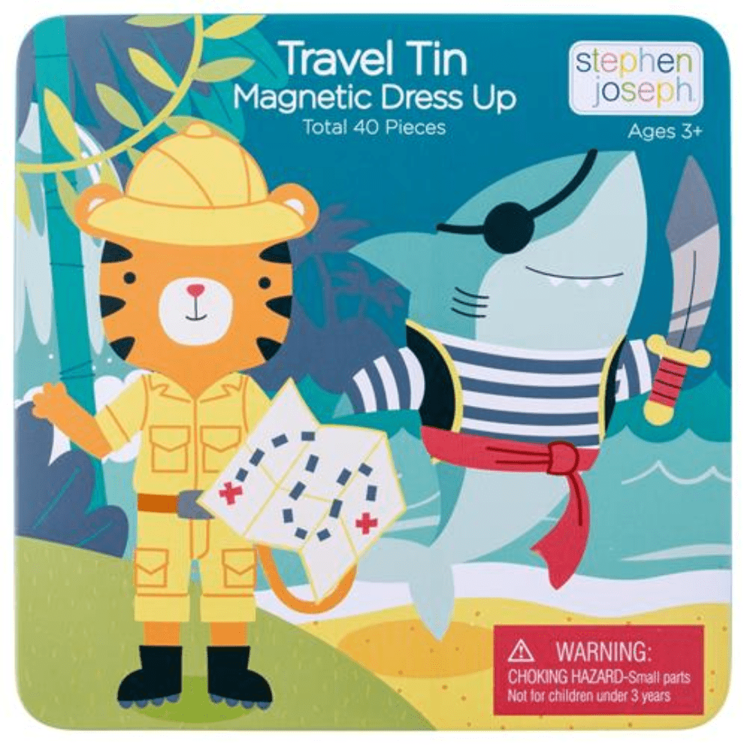 Travel Tin Magnetic Dress Up Shark And Tiger Toys Stephen Joseph 