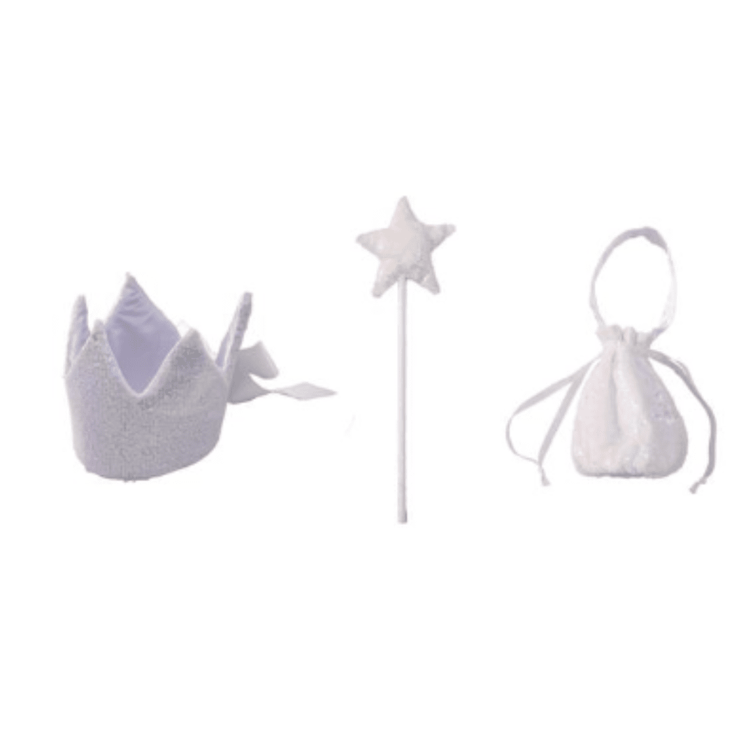 White Princess Sequin Accessories Set (3pcs) Dress Up Not specified 
