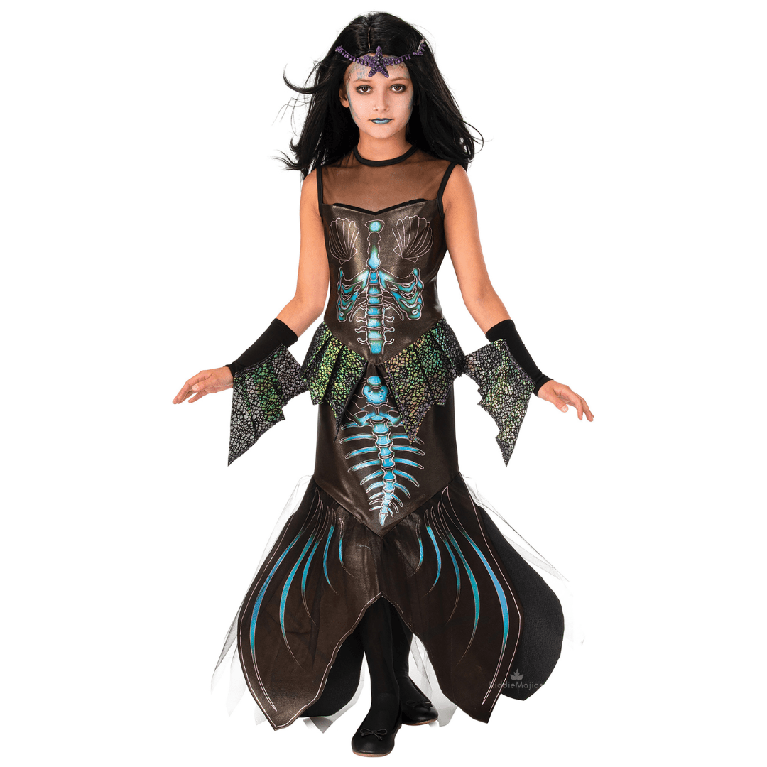 Zombie Mermaid Dress with Cuffs Halloween Rubies 